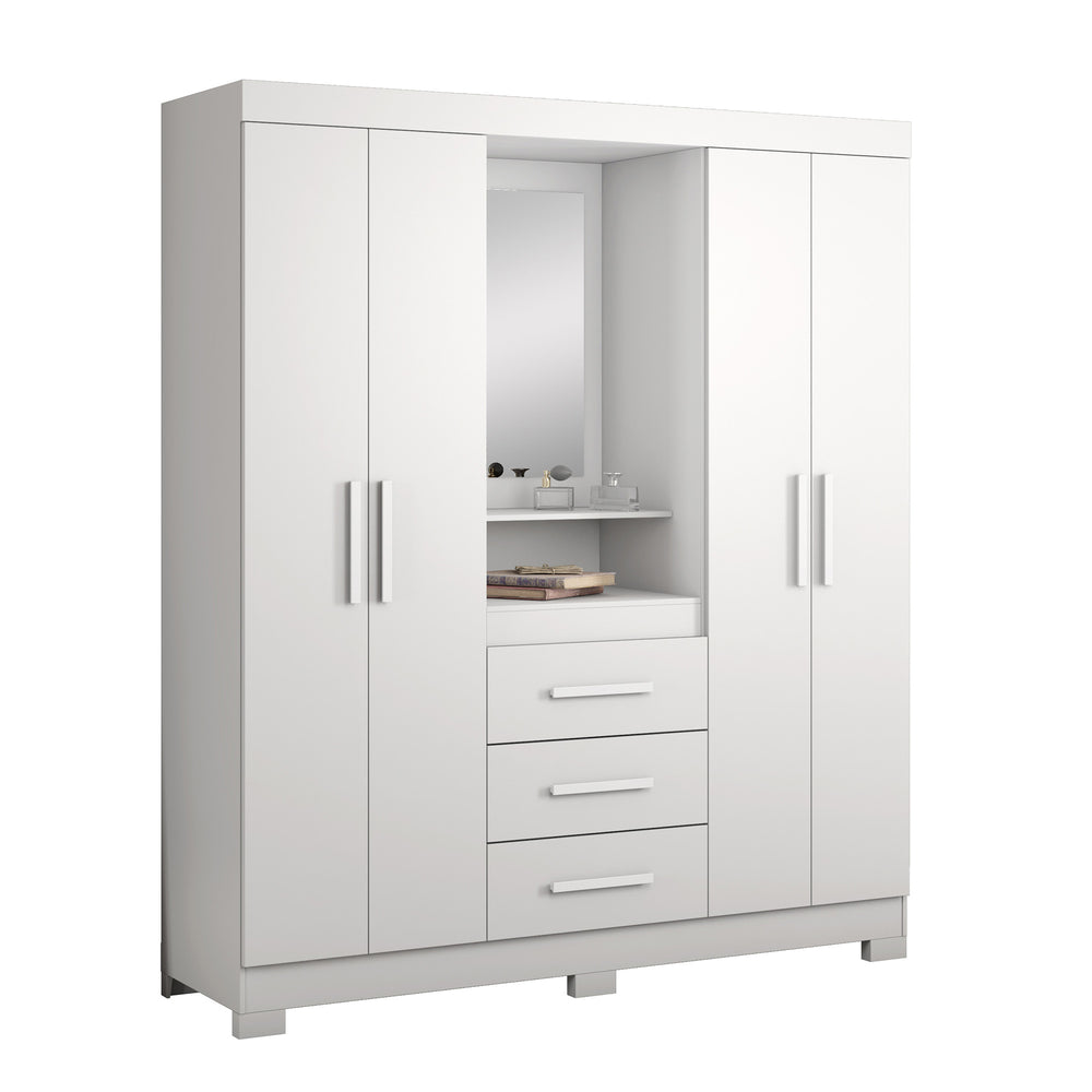 Closet Capelinha con Espejo Blanco/Rosado