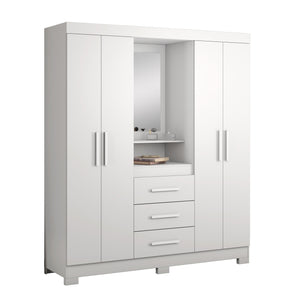 Closet Capelinha con Espejo Blanco/Rosado