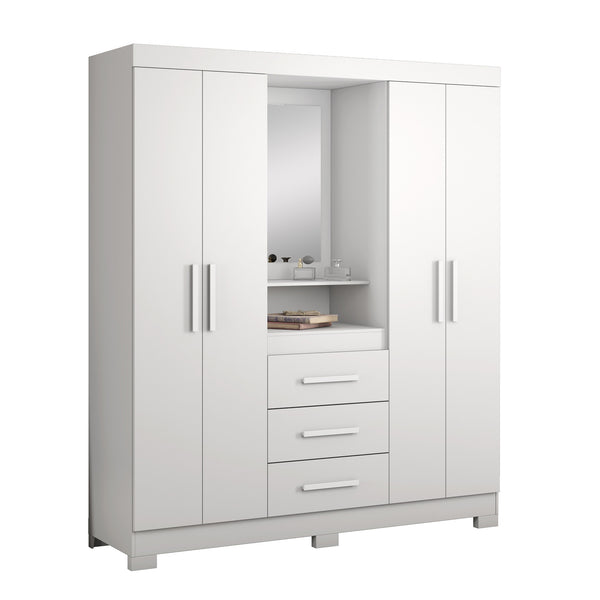 Closet Capelinha con Espejo Blanco/Rosado