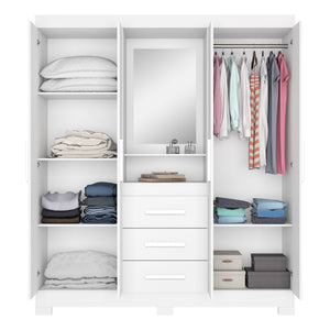 Closet Capelinha con Espejo Blanco/Rosado
