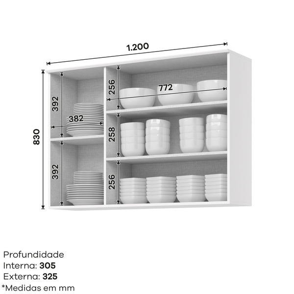 Mueble Aéreo 3P Línea Americana Blanco