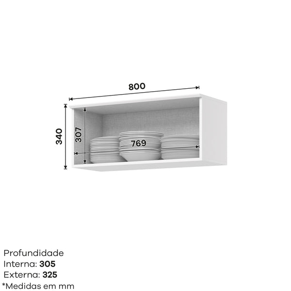 Mueble Aéreo 1P 80cm Americana Blanco