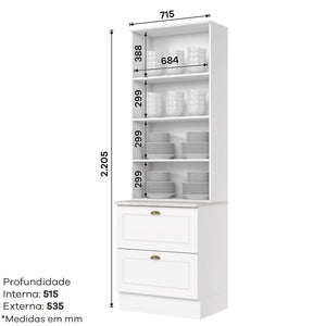 Cristalera Cocina Americana Blanco