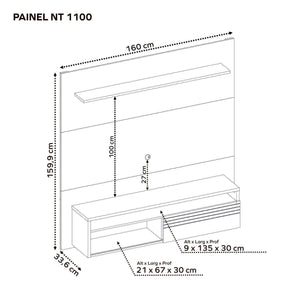 Panel Olimpo Tv 65" Off white
