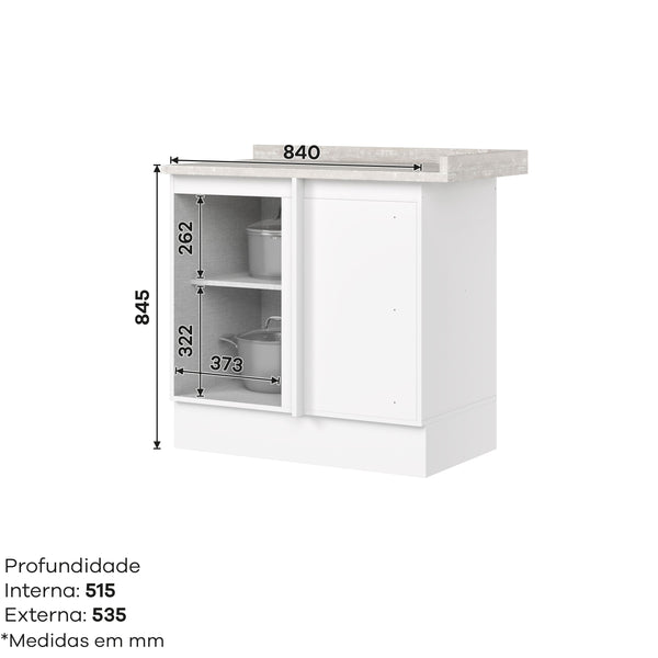 Mueble de Cocina Base Esquinero Americana Blanco
