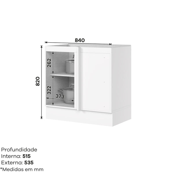 Mueble de Cocina Base Esquinero Americana Blanco