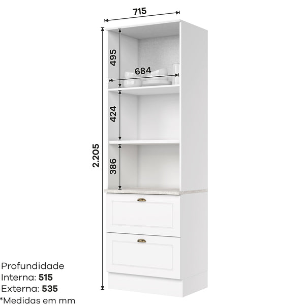 Torre para Microondas Americana Blanco