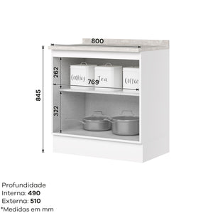 Mueble de Cocina Base 2P Americana Blanco