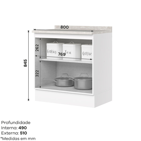 Mueble de Cocina Base 2P Americana Blanco