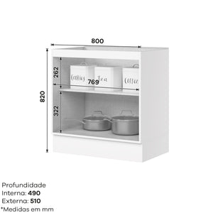 Mueble de Cocina Base 2P Americana Blanco