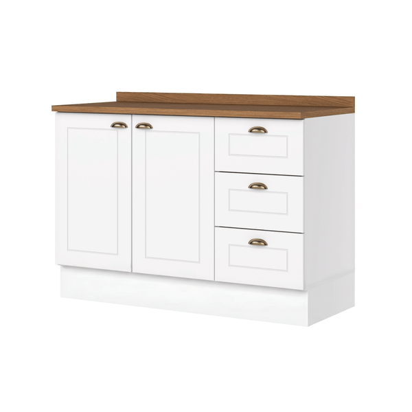 Mueble Base 2 Puertas 3 Cajones Americana Natural