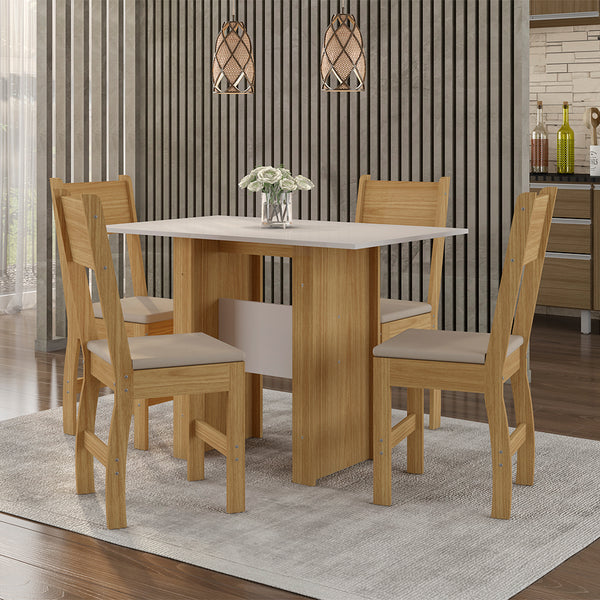 Comedor Milano 4 Sillas Savana Off White