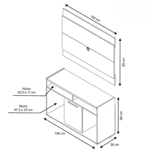 Combo Rack + Panel TV Sorento 43" Negro