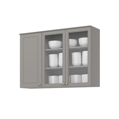 Mueble Cocina Aéreo Vidrio Americana Gris