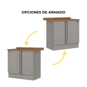 Mueble de Cocina Base Esquinero Americana Gris