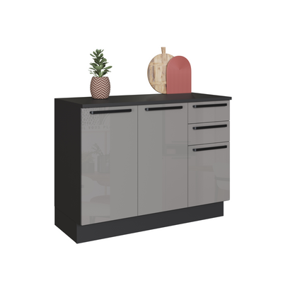 Mueble Cocina Base 2 Pta. 3 Caj. Delta Gris