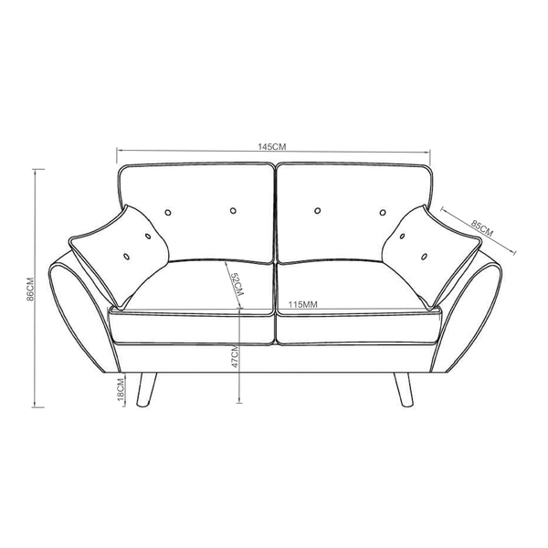 Sofá 2 Cuerpos Dallas Terracota