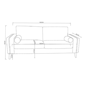 Sofá 3 Cuerpos Cleveland Tostado