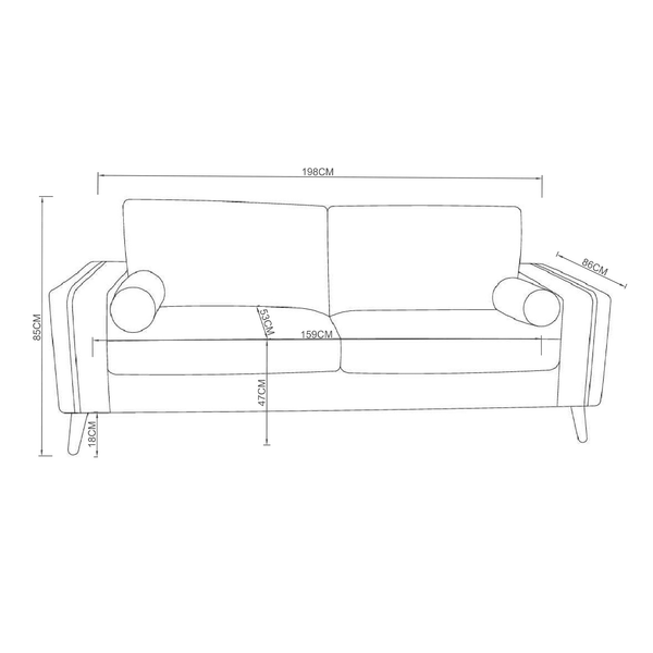 Sofá 3 Cuerpos Cleveland Tostado