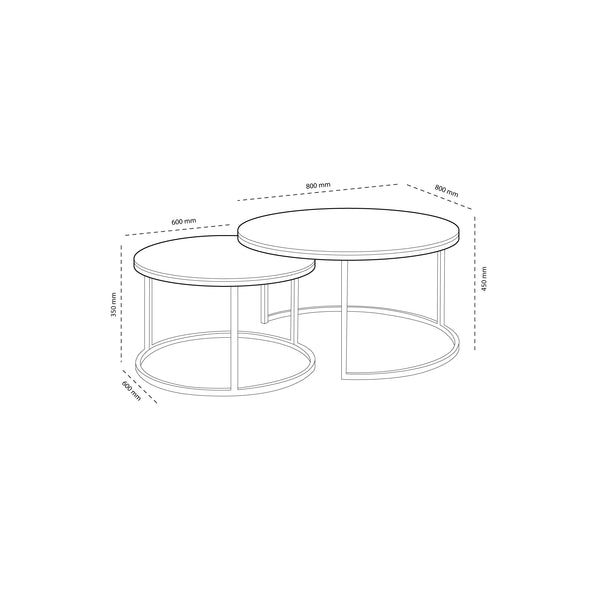 Juego Mesa de Centro Nido Dorado