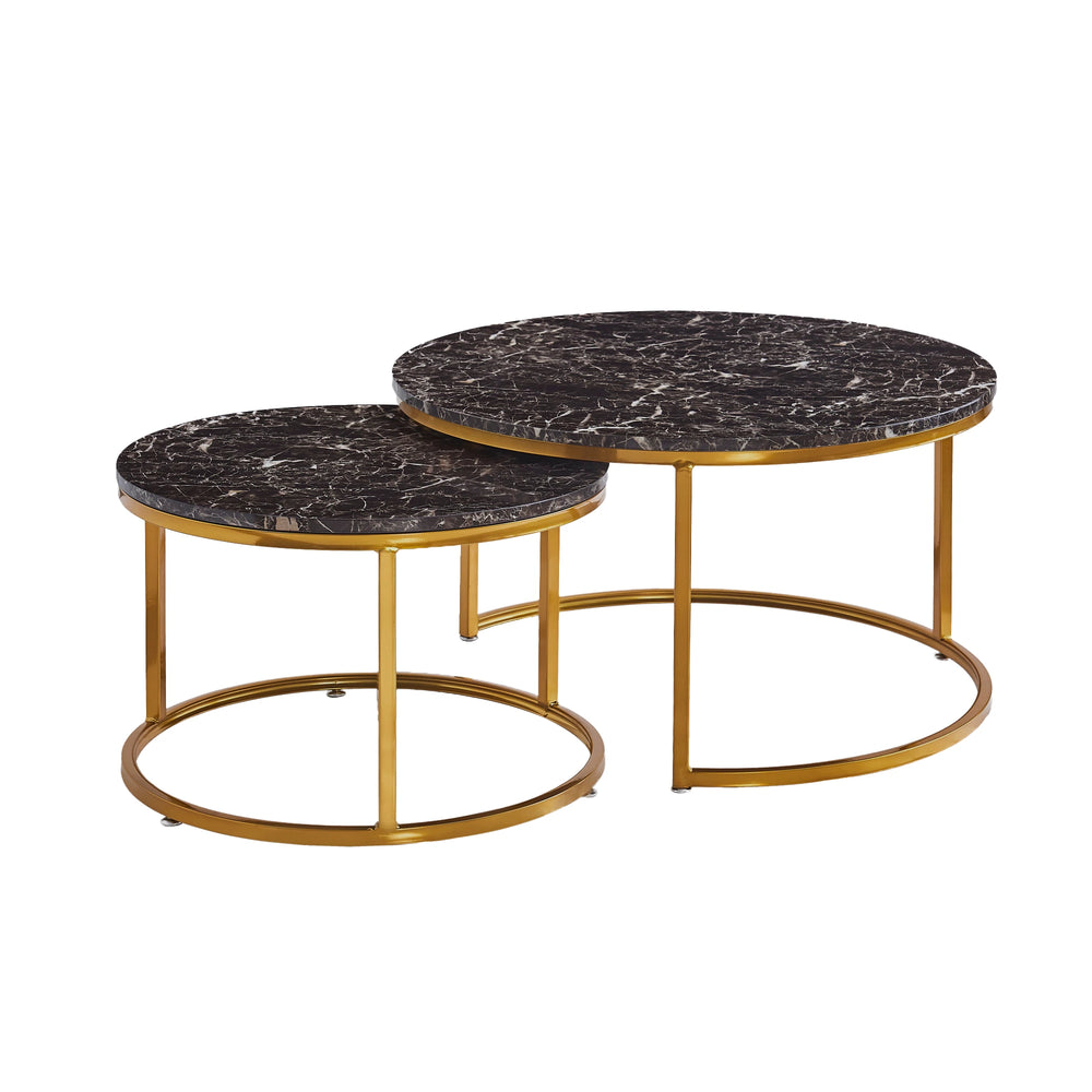 Juego Mesa de Centro Nido Negro Mármol