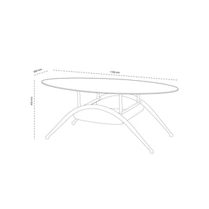 Mesa de Centro Oval Plateado