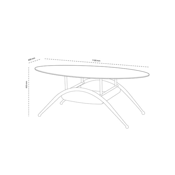 Mesa de Centro Oval Plateado