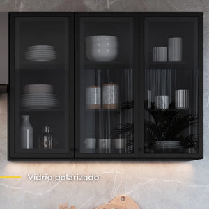 Mueble de Cocina Aéreo 3P Vidrio Delta Titanio