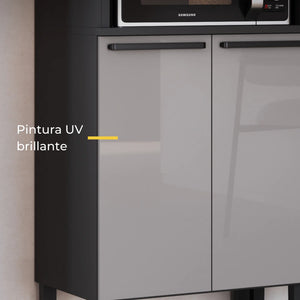 Mueble Cocina Base 2 Pta. 3 Caj. Delta Gris