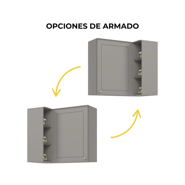 Mueble de Cocina Aéreo Esquinero Americana Gris