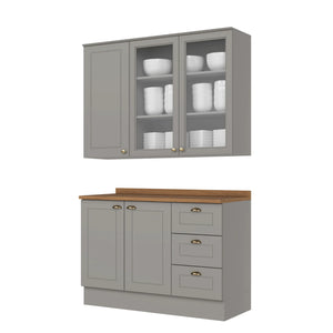 Combo 120 cm Vidrio Americana Gris