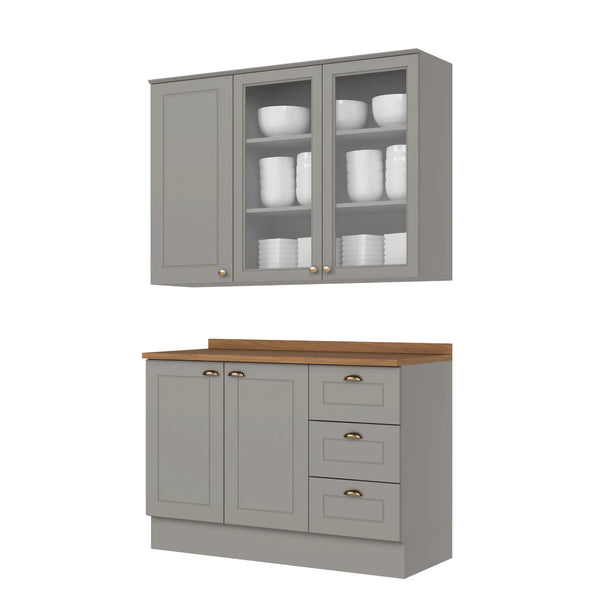 Combo 120 cm Vidrio Americana Gris