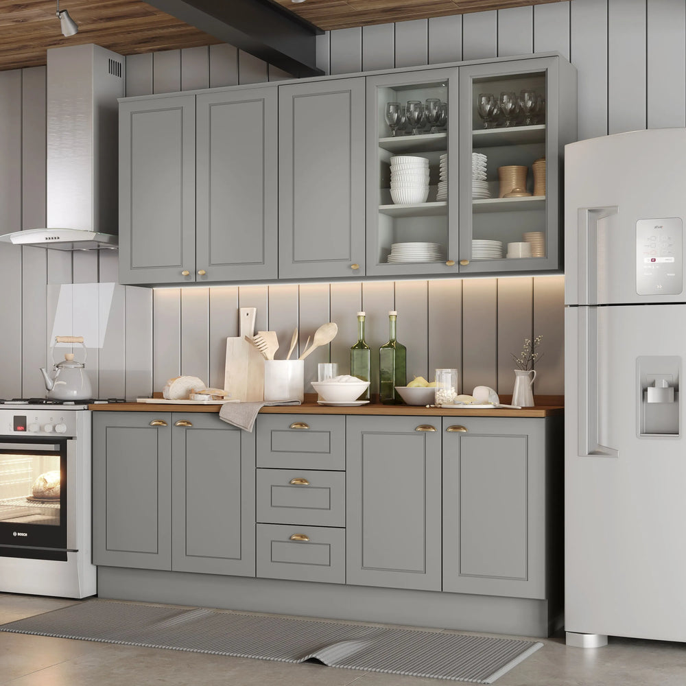 Combo 120 cm Vidrio Americana Gris