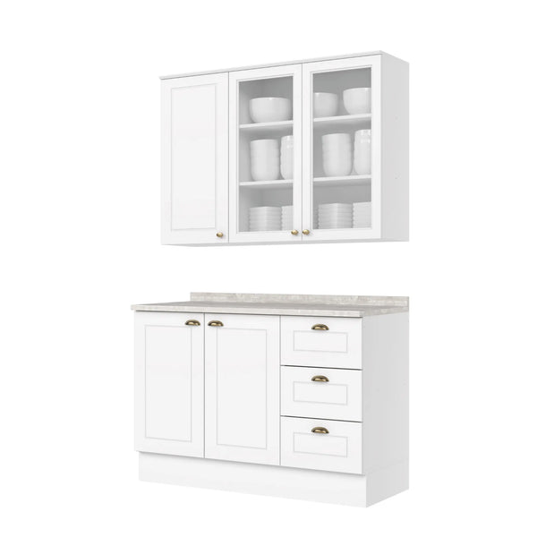 Combo 120 cm Vidrio Americana Blanco