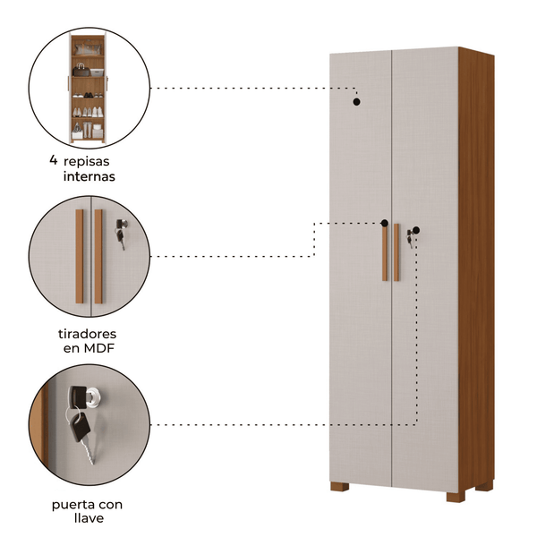 Despensa 2 Puertas Chicago Café/Off white