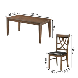Juego de Comedor 6 Sillas Bruselas Nogal