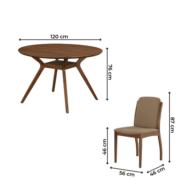 Juego De Comedor 4 Sillas Menphis Café