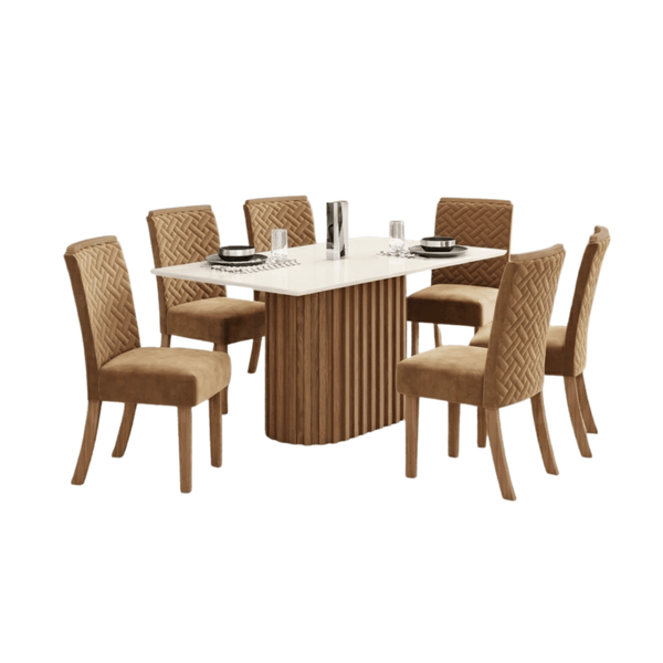 Juego de Comedor Clarisa 6 Sillas Café