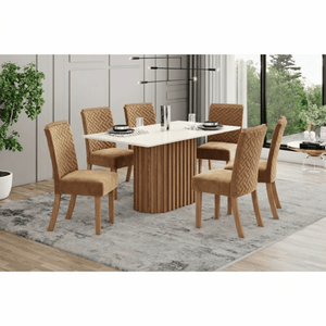 Juego de Comedor Clarisa 6 Sillas Café