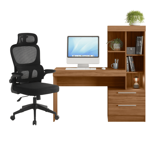 Combo Escritorio Ciprés Café + Silla Master