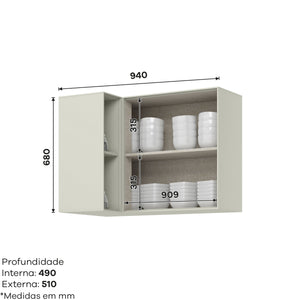 Mueble Cocina Aéreo Esquinero Fineze Arena
