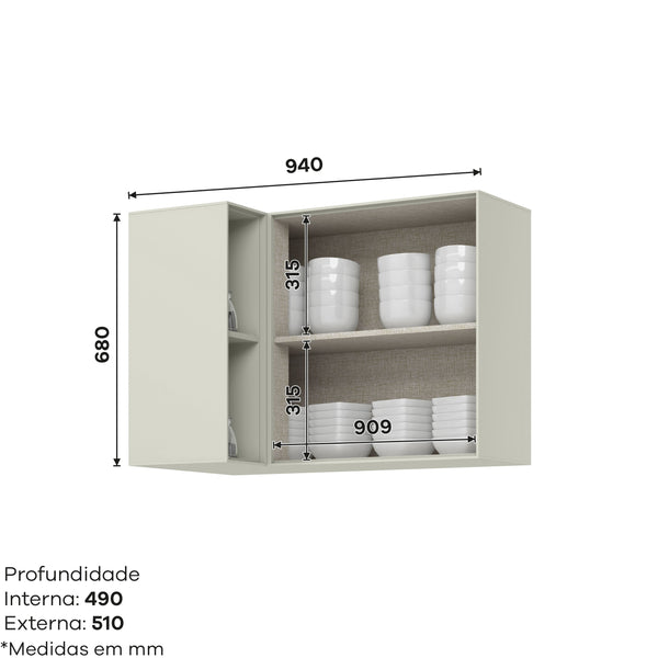 Mueble Cocina Aéreo Esquinero Fineze Arena