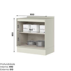 Mueble Cocina Base 2P 80 cm Fineze Arena