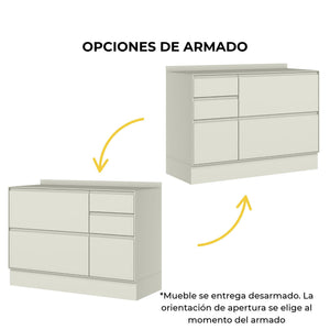 Mueble Cocina Base 1 Pta. 4 Caj. 120 cm Fineze Arena