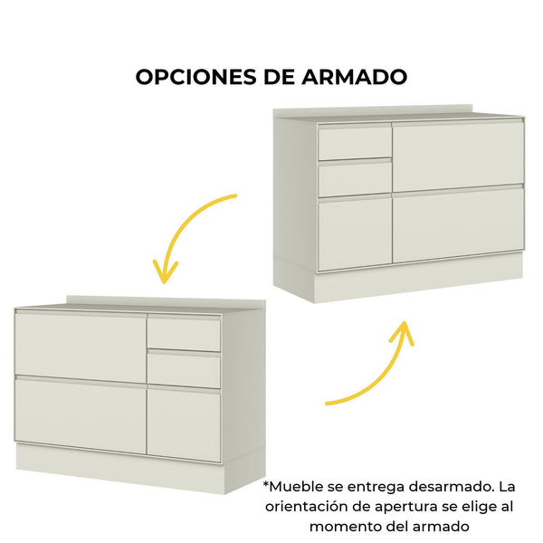 Mueble Cocina Base 1 Pta. 4 Caj. 120 cm Fineze Arena