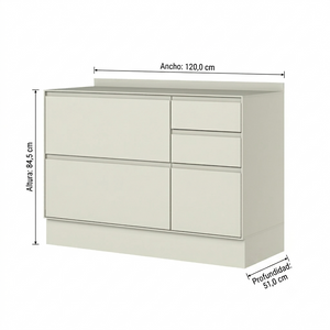 Mueble Cocina Base 1 Pta. 4 Caj. 120 cm Fineze Arena