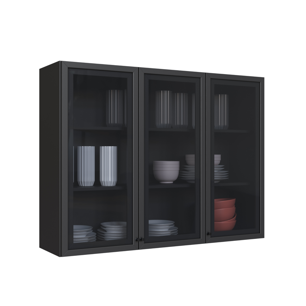 Mueble Cocina Aéreo 3P 120 cm Vidrio Delta Gris