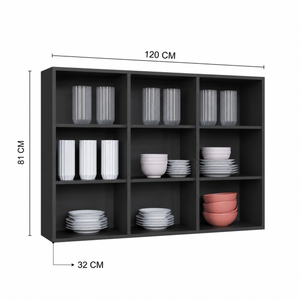 Mueble Cocina Aéreo 3P 120 cm Vidrio Delta Gris