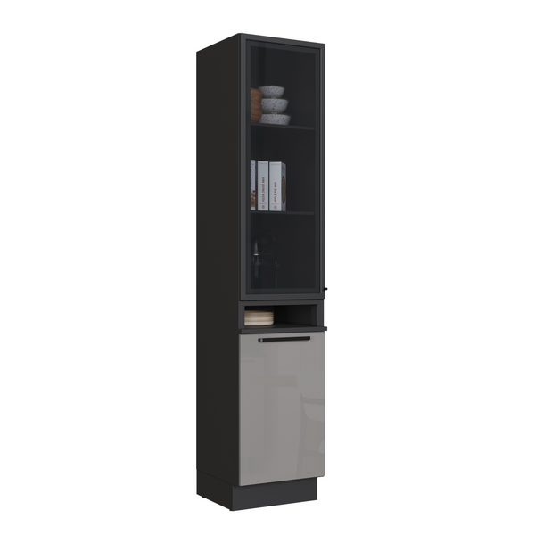 Mueble Cocina Despensa 2P Vidrio 50 cm Delta Gris