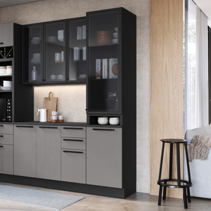 Mueble Cocina Despensa 2P Vidrio 50 cm Delta Gris